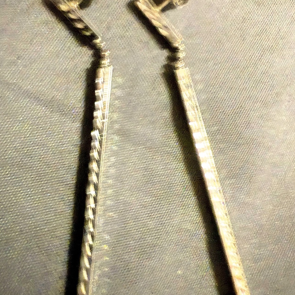 White Gold Dangle Earrings